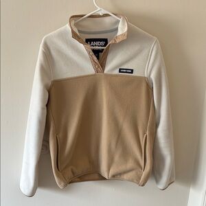 Lands' End Women’s Tan and Cream Sweater